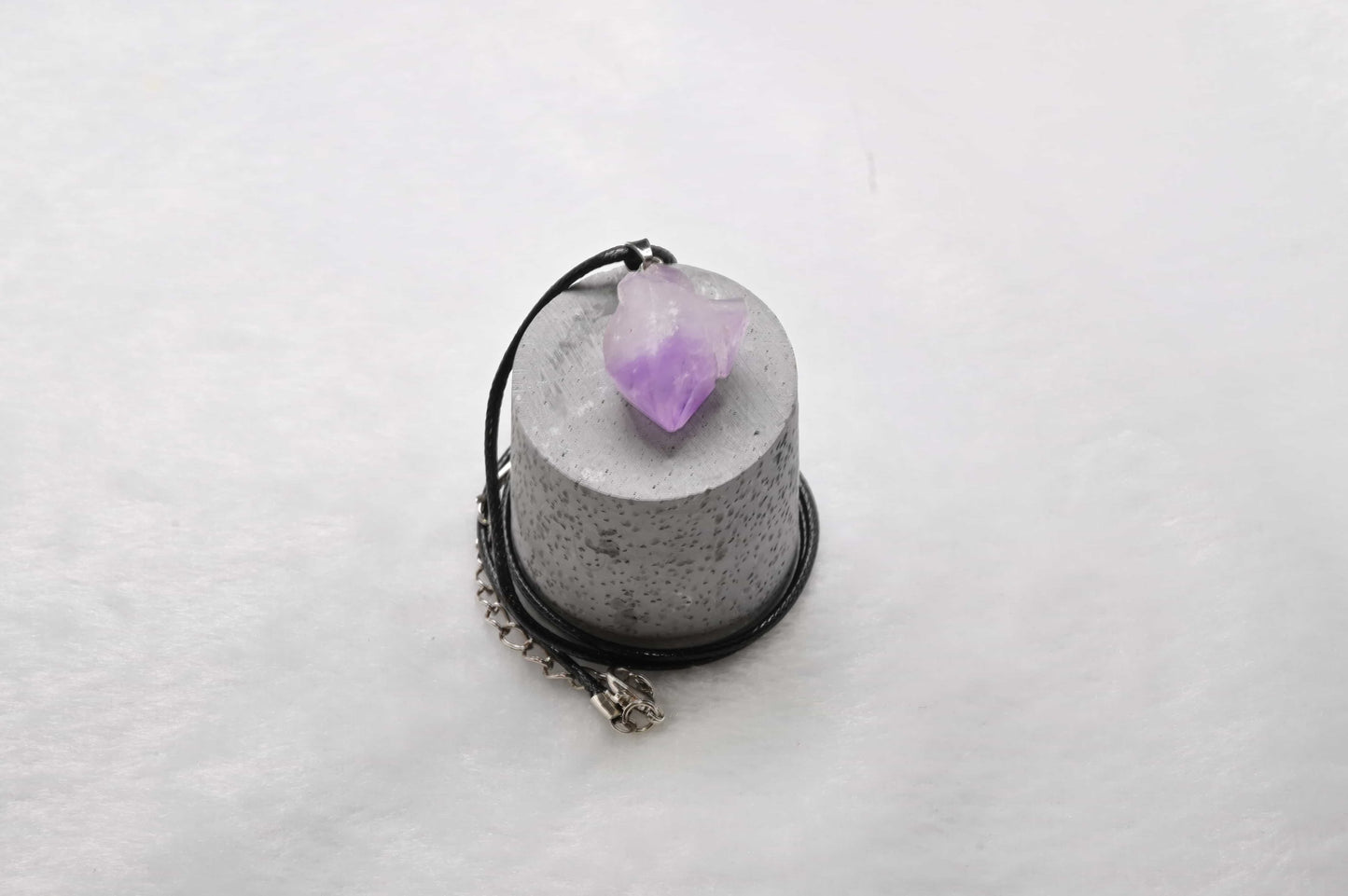 Raw Amethyst Point Pendant Necklace