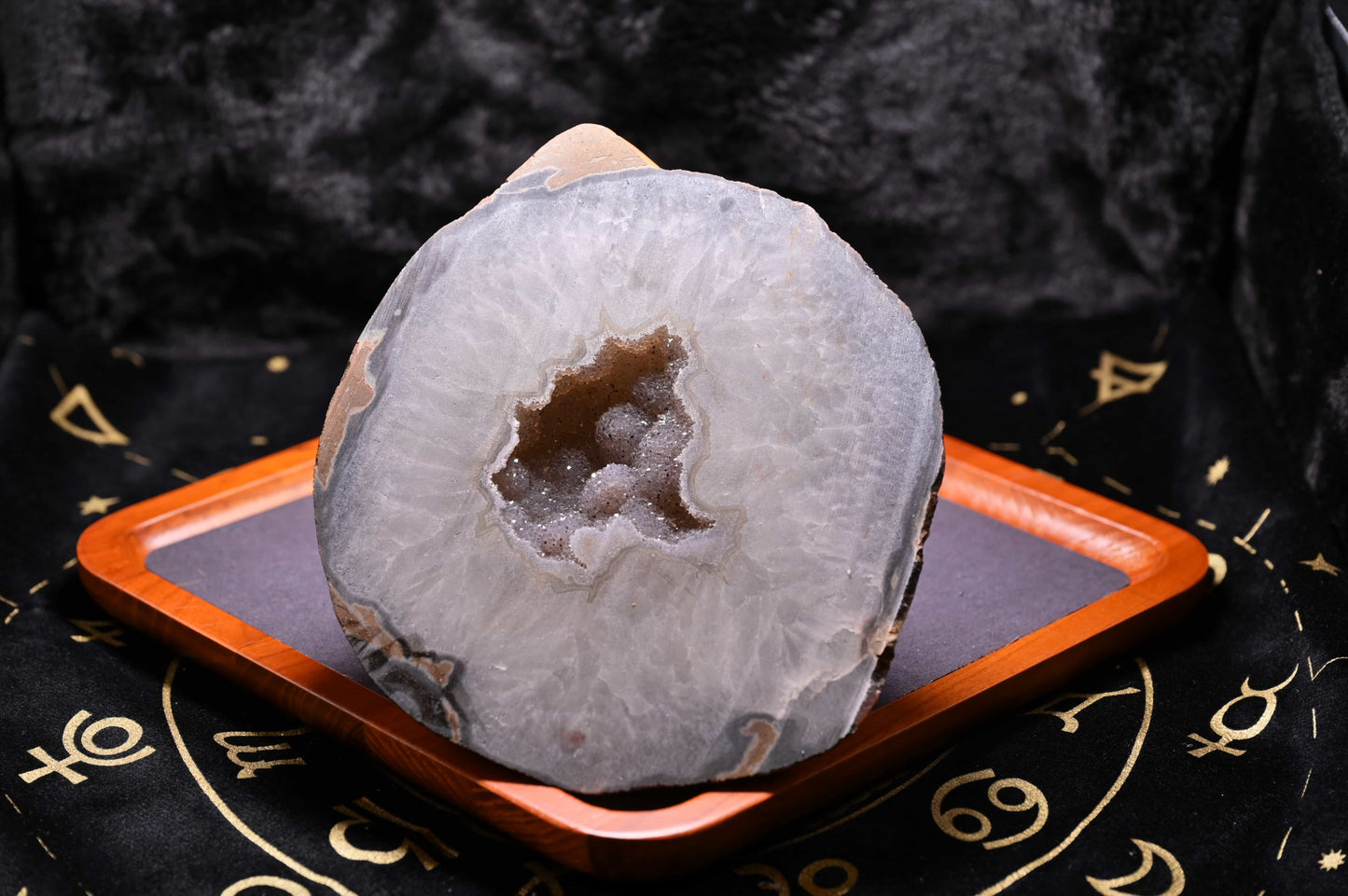 Natural Agate Geode - Dug with Gummies Crystal Inside