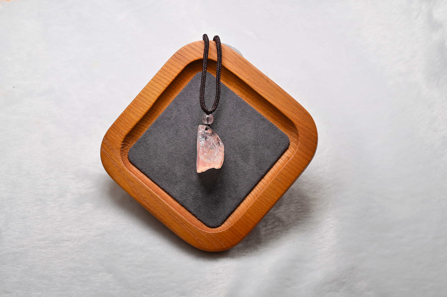 Raw Rose Quartz Pendant Necklace