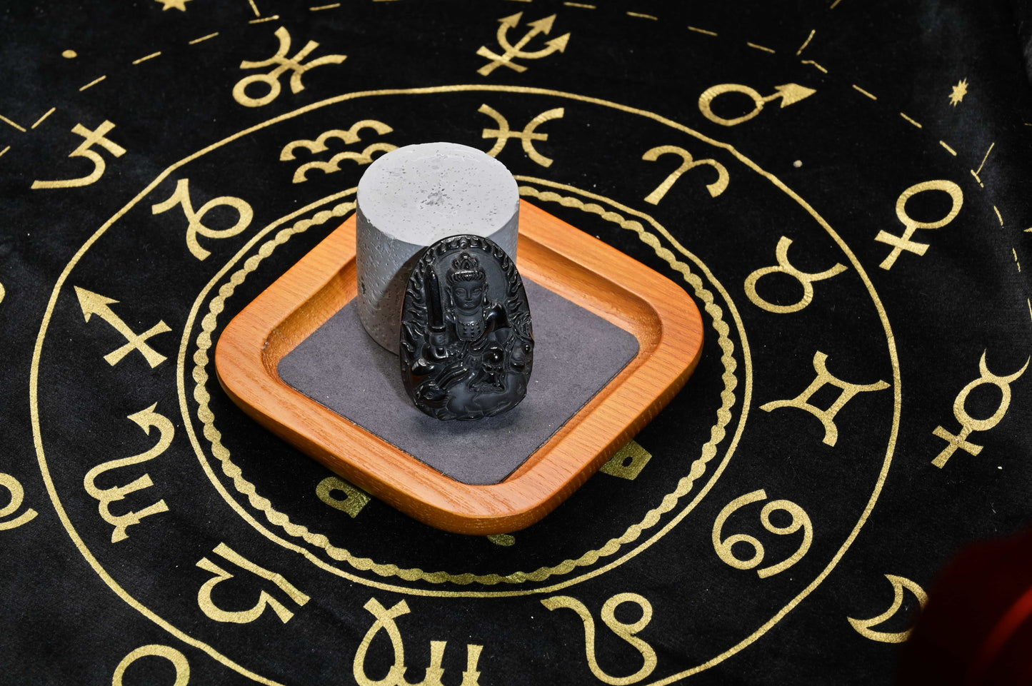 Obsidian Carved Buddha Pendant - Guardian of Serenity