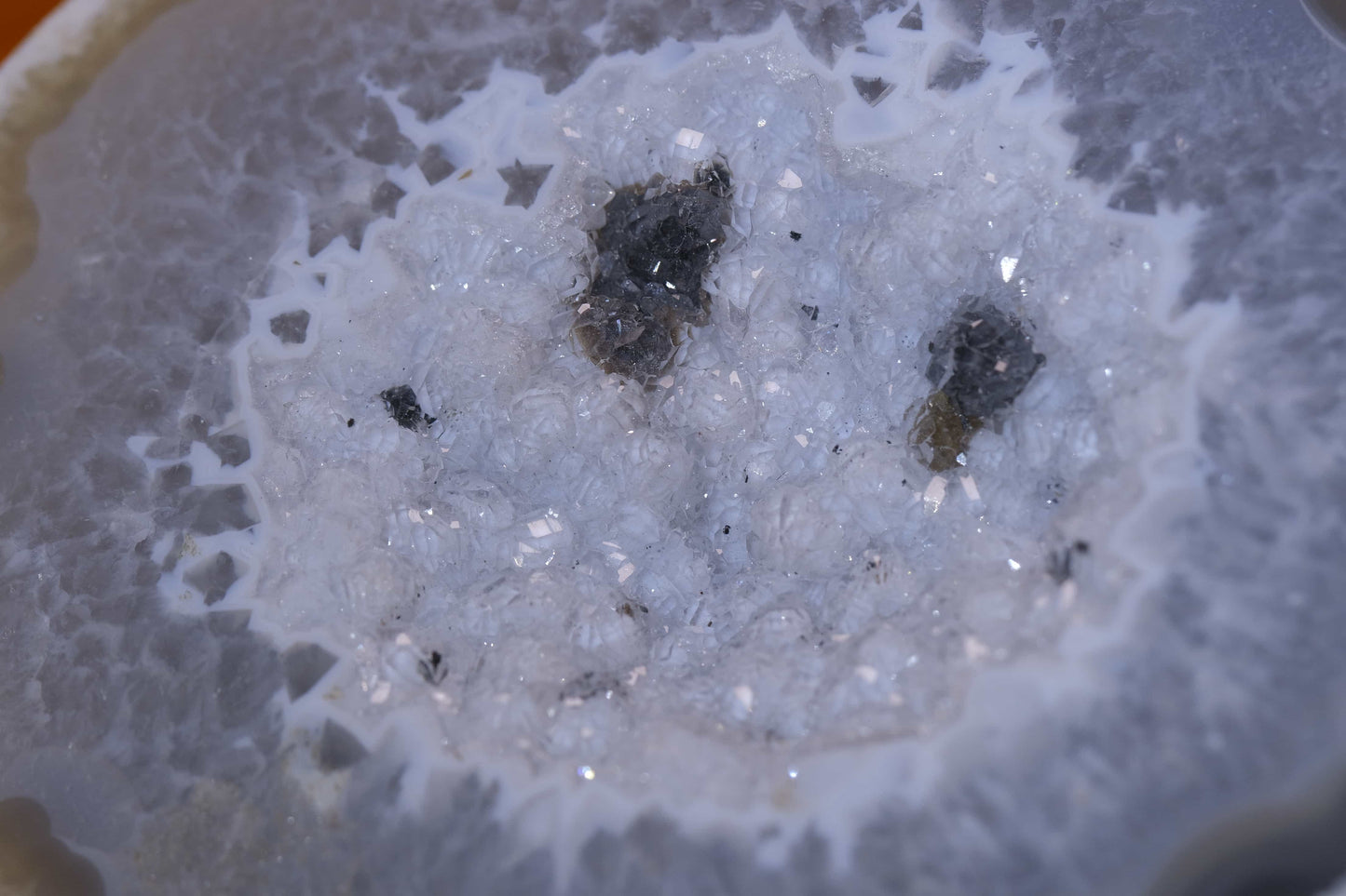 Natural Agate Geode - Dug with Gummies Crystal Inside