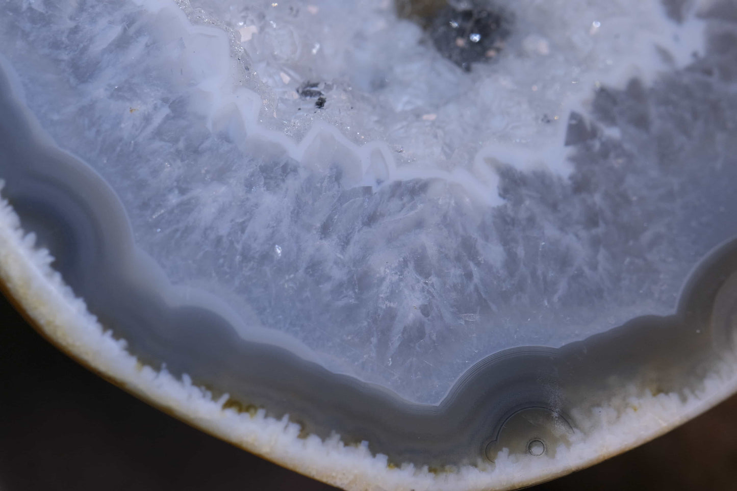 Natural Agate Geode - Dug with Gummies Crystal Inside