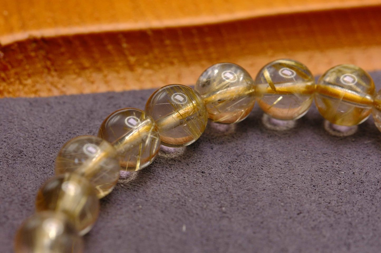 Natural Rutilated Quartz Beaded Bracelet