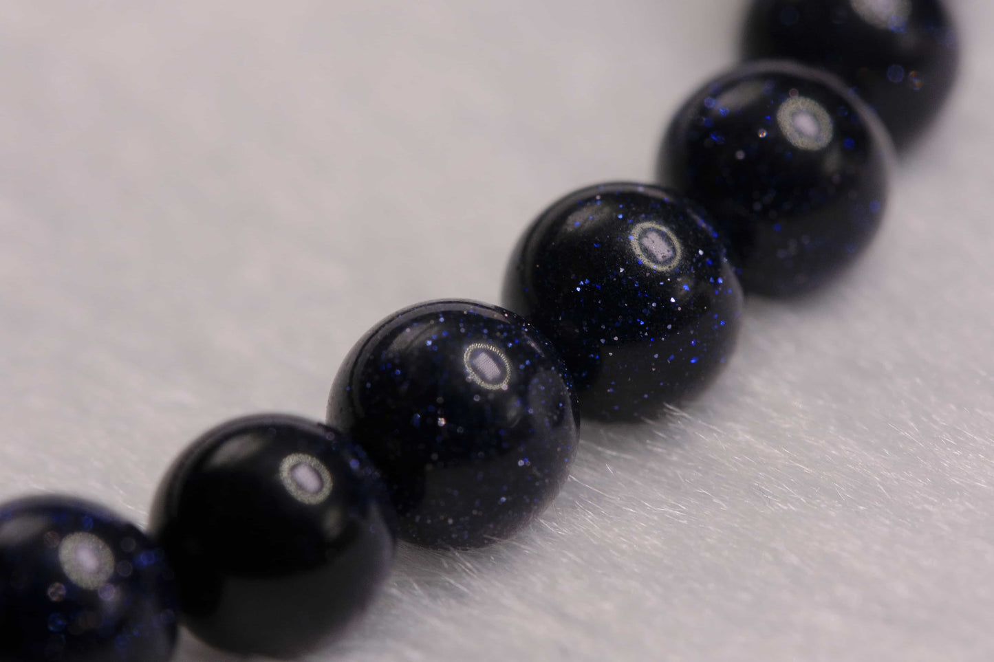 Natural Dark Blue Sandstone Beaded Bracelet