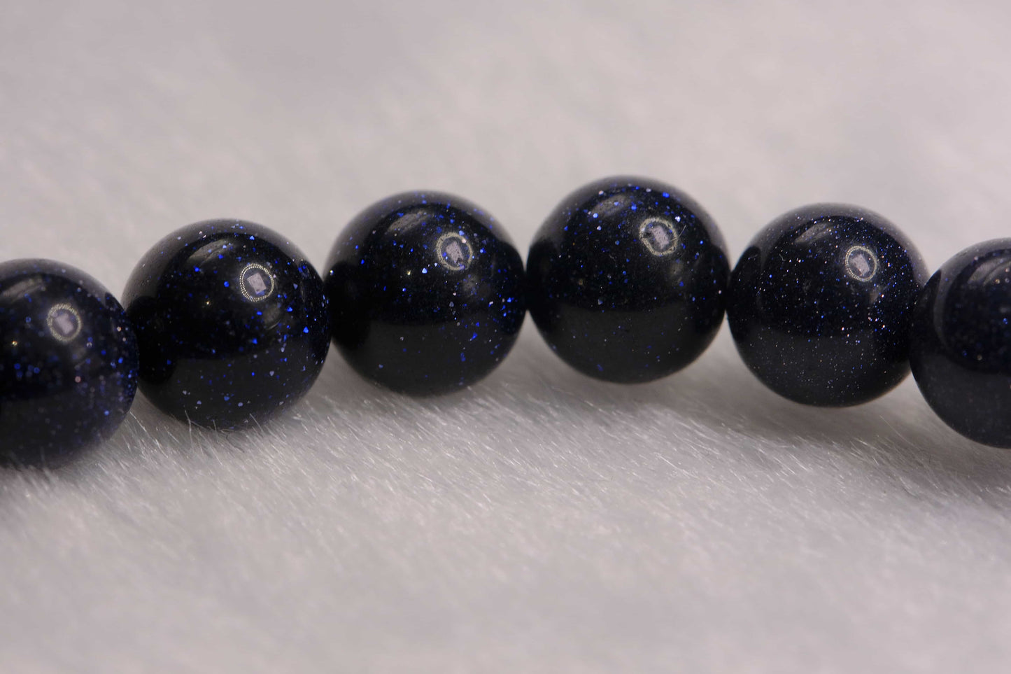 Natural Dark Blue Sandstone Beaded Bracelet