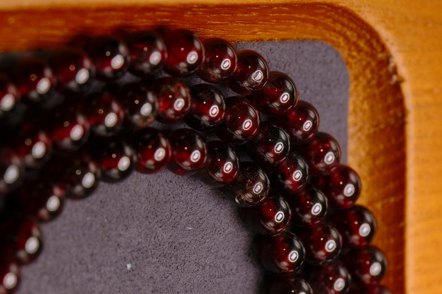 Limited - Natural 108 Garnet Beaded Mala Bracelet